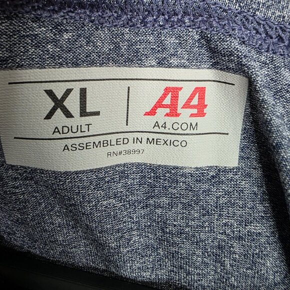 Womens A4 Heather Gray Athletic T Shirt Short Sleeve Crew Neck Polyester Size XL - Picture 3 of 7